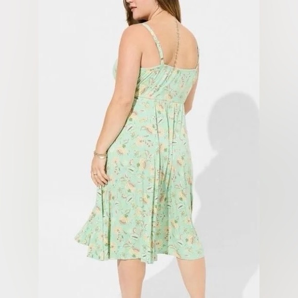 NWT Torrid Mint Floral Supersoft Button-Front Dress - Torrid Size 3 (22-24, 3X) - Picture 4 of 16